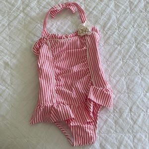 Pink seersucker Janie and Jack swimsuit - never worn